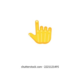 Backhand Index Pointing Up Gesture Emoticon. Vector Finger Up Emoji
