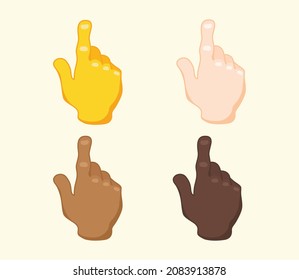 Backhand Index Pointing Up Gesture Icon. Backhand Index Pointing Up emoji. Pointing Up sign. All skin tone gesture emoji