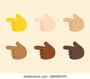 Backhand Index Pointing Left Gesture Icon. Pointing Left emoji. Backhand Index Pointing Left sign. All skin tone gesture emoji