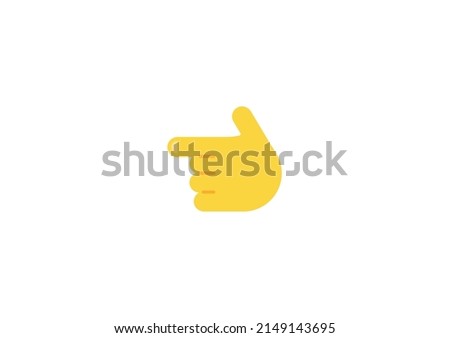 Backhand Index Pointing Left Gesture Emoticon. Vector Finger Left Emoji