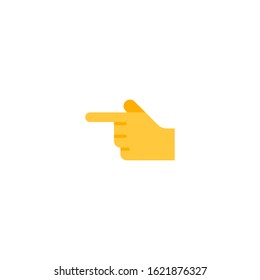 Backhand index pointing left vector flat icon. Isolated index finger emoji illustration 