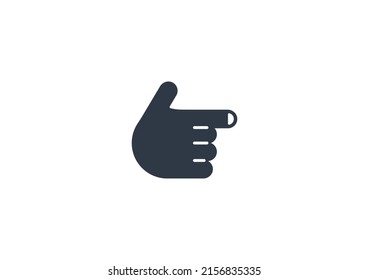 Índice De Retroceso Que Apunta Emoticon Gesto Derecho. Vector Finger Right Emoji