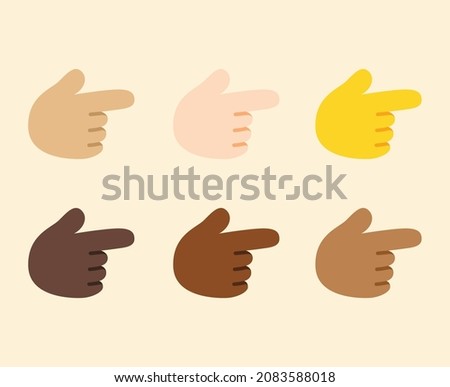 Backhand Index Pointing Right Gesture Icon. Backhand Index Pointing Right emoji. Pointing Right sign. All skin tone gesture emoji