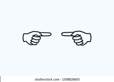 Backhand Index Pointing Right and left