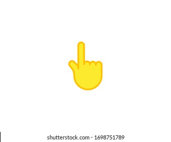 Índice de retroceso apuntando hacia arriba icono vectorial. Gesture Hand Emoji, Ilustración Emoticon