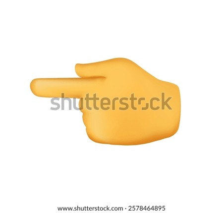 Backhand Pointing left emoji. Hand pointer realistic 3D cartoon illustration. Hand gesture for web, banner, poster, print. Touch or click sign vector