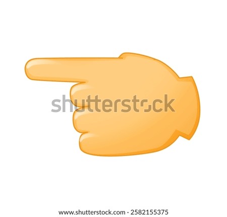 Backhand Pointing left emoji. Hand pointer realistic 3D cartoon illustration. Hand gesture for web, banner, poster, print. Touch or click sign vector