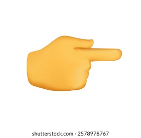 Backhand Pointing Right emoji. Hand pointer realistic 3D cartoon illustration. Hand gesture for web, banner, poster, print. Touch or click sign vector