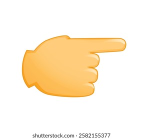 Backhand Pointing Right emoji. Hand pointer realistic 3D cartoon illustration. Hand gesture for web, banner, poster, print. Touch or click sign vector