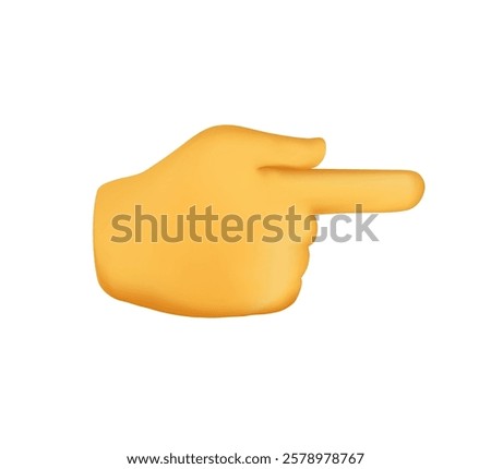 Backhand Pointing Right emoji. Hand pointer realistic 3D cartoon illustration. Hand gesture for web, banner, poster, print. Touch or click sign vector