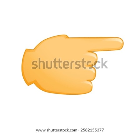 Backhand Pointing Right emoji. Hand pointer realistic 3D cartoon illustration. Hand gesture for web, banner, poster, print. Touch or click sign vector