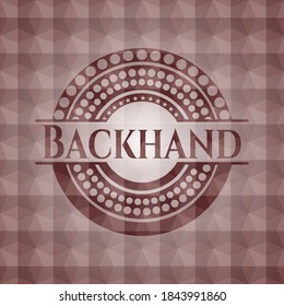 Backhand red geometric badge. Seamless. 