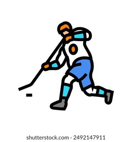 backhand shot ice hockey sport game color icon vector. backhand shot ice hockey sport game sign. isolated symbol illustration