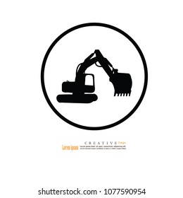 Backhoe car icon.vector illustration.eps10.