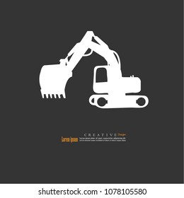 Backhoe car icon.vector illustration.eps10.