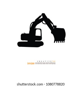 Backhoe car icon.vector illustration.eps10.