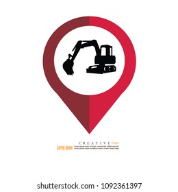 Backhoe car icon.vector illustration.eps10.