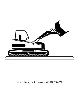 backhoe construction heavy machinery icon image 