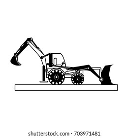 backhoe construction heavy machinery icon image 