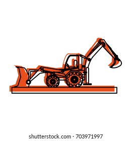 backhoe construction heavy machinery icon image 