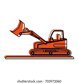 backhoe construction heavy machinery icon image 