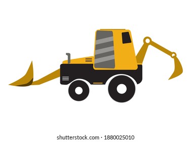 BACKHOE engine flat vector design