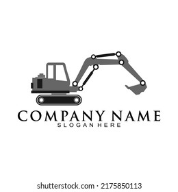 Backhoe excavator illustration vector logo
