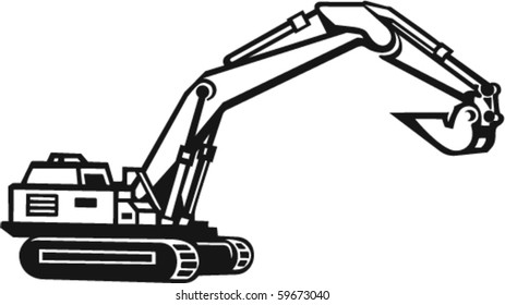 Backhoe Excavator Vector Illustration