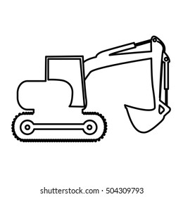 backhoe heavy machinery pictogram icon image 