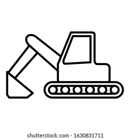 Backhoe icon design. Backhoe icon in trendy flat style design. Vector illustration.