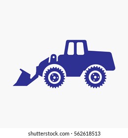 Backhoe Icon. Flat Isolated Symbol Silhouette