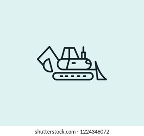 Backhoe icon line isolated on clean background. Backhoe icon concept drawing icon line in modern style. Vector illustration for your web mobile logo app UI design.