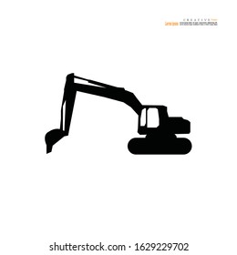 Backhoe icon on white background.vector illustration.