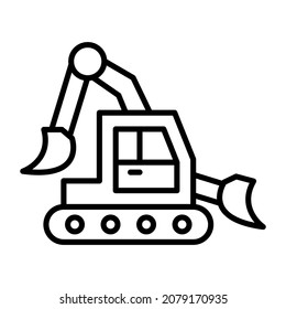 Backhoe icon vector image. Can also be used for web apps, mobile apps and print media.