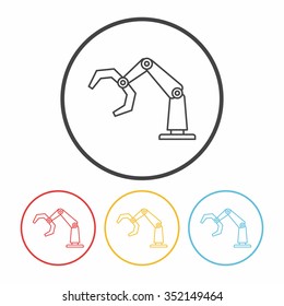 Backhoe line icon