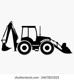 Backhoe Loader Icon symbol, and vector, Can be used for web, print, and mobile