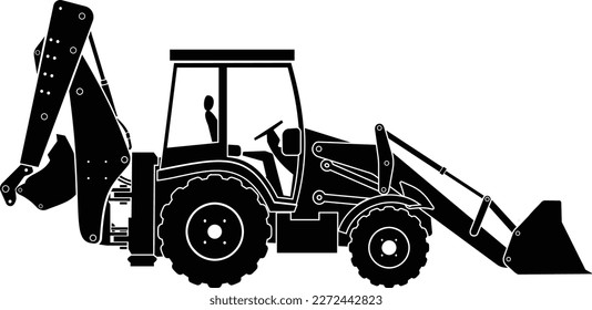 backhoe loader vector eps icon 4k resolution