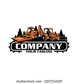 Backhoe Loaders Logo Tractor Bucket Logo Stock Vector (Royalty Free ...