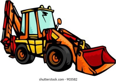 Backhoe Loader.Vector illustration