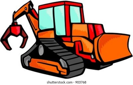 Backhoe Loader.Vector illustration