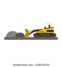 Backhoe loading gravel