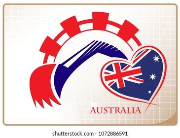 Backhoe logo made from the flag of Australia