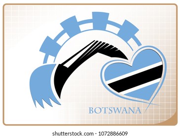 Backhoe logo made from the flag of Botswana