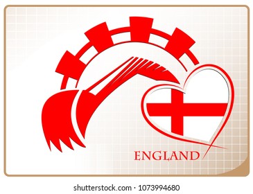 Backhoe logo made from the flag of England