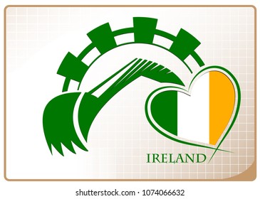 Backhoe logo made from the flag of Ireland