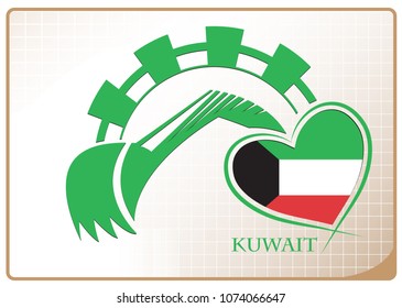 Backhoe logo made from the flag of Kuwait