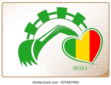 Backhoe logo made from the flag of Mali