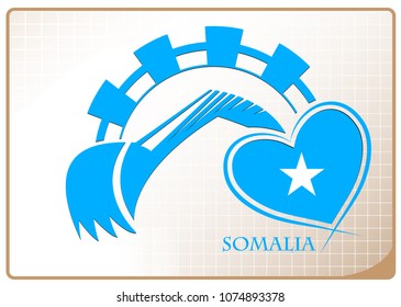 Backhoe logo made from the flag of Somalia