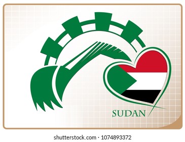 Backhoe logo made from the flag of Sudan