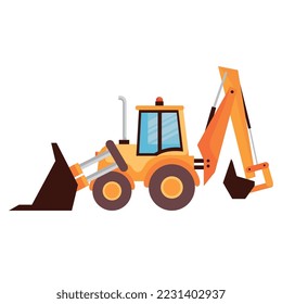 backhoe mine machine isolated icon